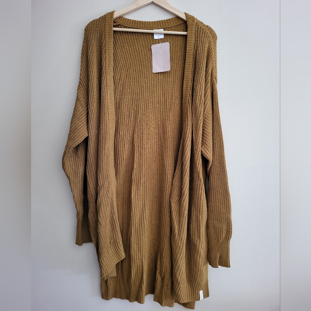 Jax & Lennon Gold Brown Sweater Duster Cardigan